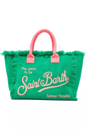 MC2 SAINT BARTH Women Beach Bags - Vanity chevron-terry beach bag - Green