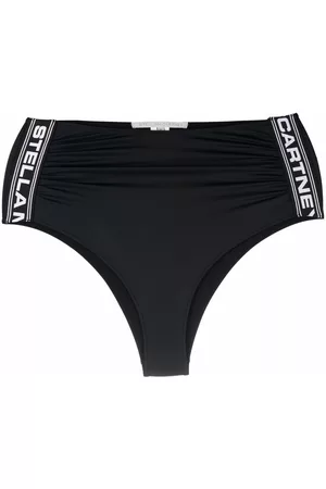 Stella McCartney Women Bikini Bottoms - Logo-stripe bikini bottoms - Black