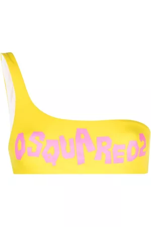 Dsquared2 Women Bikini Tops - Logo-print bikini top - Yellow