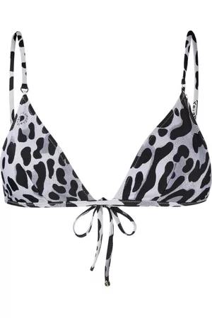 Stella McCartney Women Bikini Tops - Leopard-print bikini top - Grey