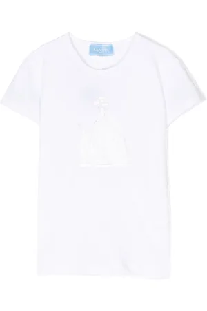 Lanvin Logo-embroidered sequinned T-shirt