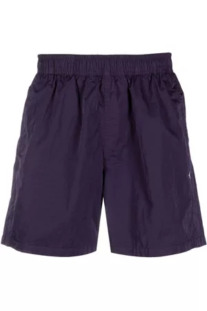 Stone Island Men Sports Shorts - Logo-embroidered elasticated-waistband shorts - Purple