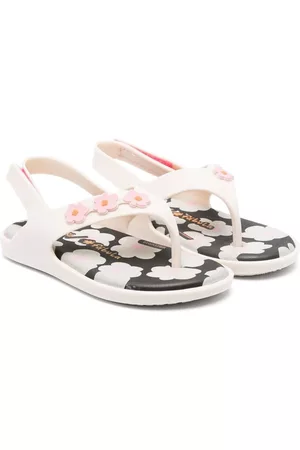 Mini Melissa Sandals - Floral-print open-toe sandals - Neutrals