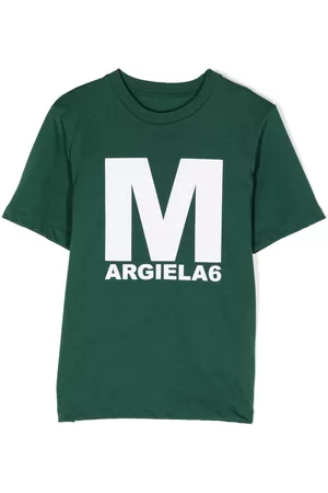 Maison Margiela Boys T-Shirts - Logo-print cotton T-shirt - Green