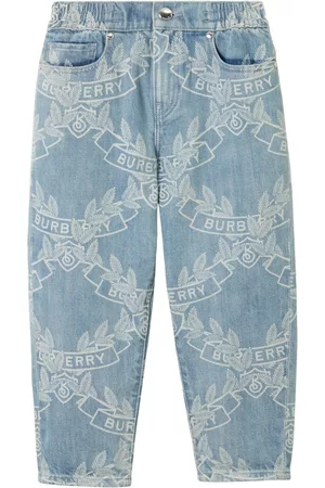 Burberry Boys Jeans - Logo-print cotton jeans - Blue