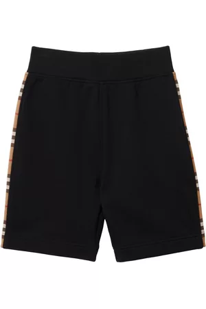 Burberry Boys Shorts - Check-print cotton shorts - Black