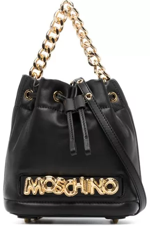 Moschino Women Bags - Logo-plaque leather bucket bag - Black