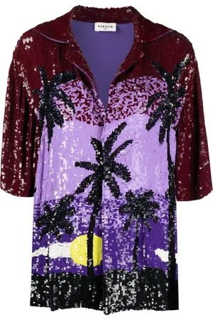 P.A.R.O.S.H. Graphic-print sequin-embellished shirt