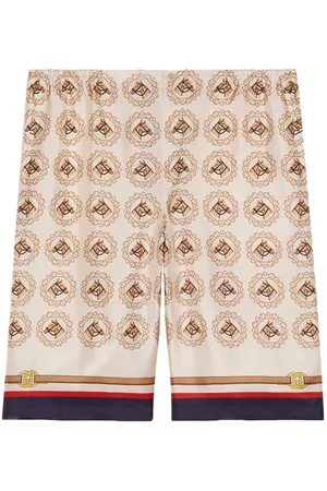 Gucci Men Bermudas - Graphic-print silk shorts - 9130 Bianco
