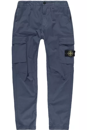 Stone Island Men Cargo Pants - Stretch-cotton cargo pants - Blue