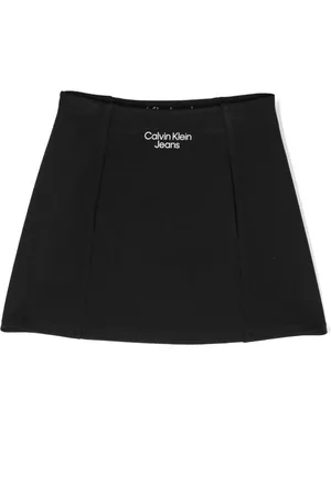 Calvin Klein Girls Printed Skirts - Logo-print A-line skirt - Black