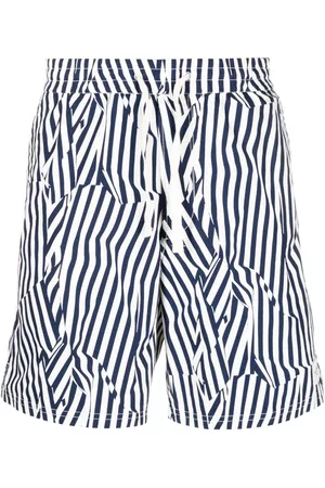 RAG&BONE Men Bermudas - Striped cotton bermuda shorts - Blue