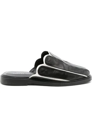 Studio Chofakian Scallop-edge leather mules