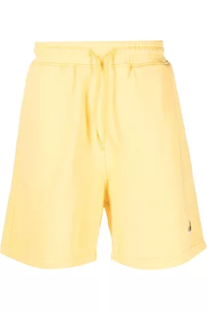 Drôle de Monsieur Men Bermudas - Logo-patch cotton shorts - Yellow