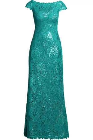 Tadashi Shoji Women Evening Dresses & Gowns - Fisher sequin-embroidered lace gown - Green