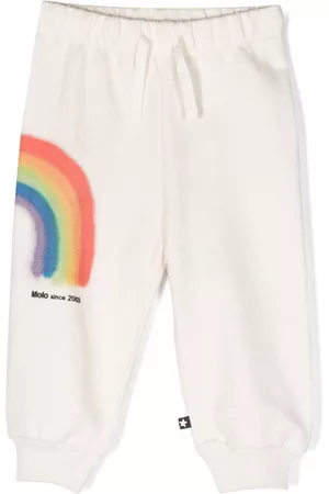 Molo Pants - Logo-print organic-cotton trousers - Neutrals