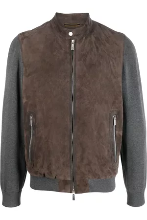 MOORER Men Leather Jackets - Mendini-URP suede bomber jacket - Brown