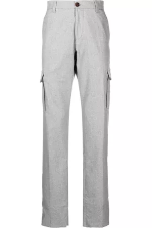 MOORER Men Cargo Pants - Stretch-cotton cargo pants - Grey