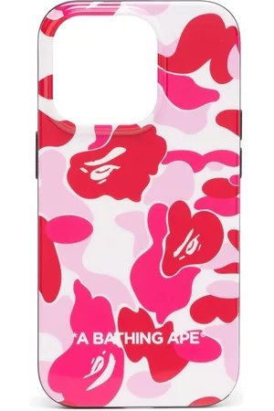 A Bathing Ape Men Phones Cases - Abstract-print Iphone 14 Pro case - Red
