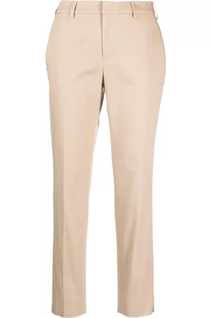 PT Torino Women Stretch Pants - Straight-leg stretch-cotton trousers - Neutrals