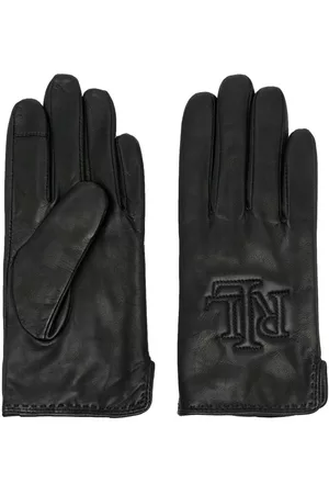 Ralph Lauren Women Gloves - Logo-embroidered leather gloves - Black