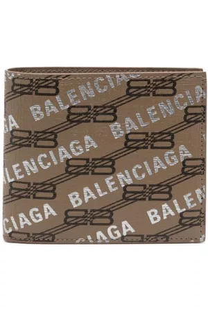 Balenciaga Men Wallets - BB monogram-print folded wallet - Brown