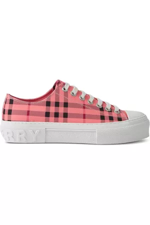 Burberry Women Sneakers - Check-print lace-up sneakers - Pink