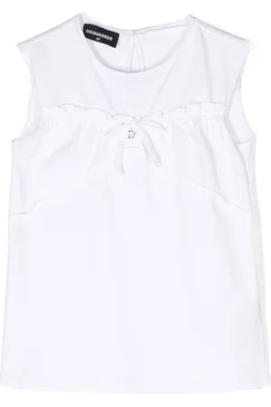 Dsquared2 Girls Tops - Bow-detailing cotton top - White