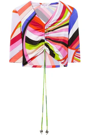 Puccini Wave-print cropped top