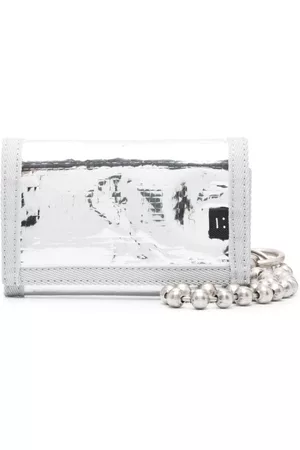 Acne Studios Wallets - Tri-fold metallic-effect wallet - Silver