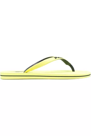 Ralph Lauren Men Flat Shoes - Bolt Pony slip-on flip flops - Yellow