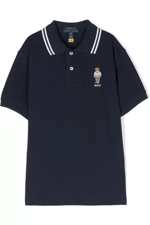 Ralph Lauren Boys Polo T-Shirts - Teddy Bear cotton polo shirt - Blue
