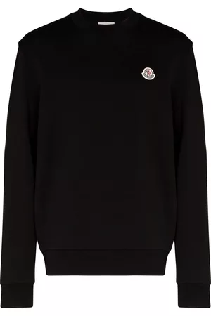 Moncler Men Sweatshirts - Logo patch sweatshirt - Black