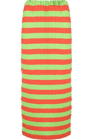 SUNNEI Curled striped midi skirt