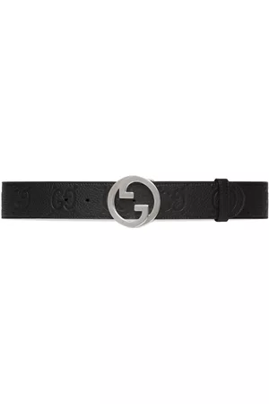 Gucci Men Belts - Blondie debossed leather belt - Black
