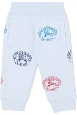 Burberry Sports Pants - Logo-print cotton tracksuit bottoms - Blue