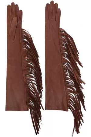 Manokhi Women Gloves - Fringe-detail leather gloves - Brown