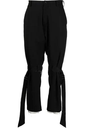 Sulvam Frayed-detailed wool trousers