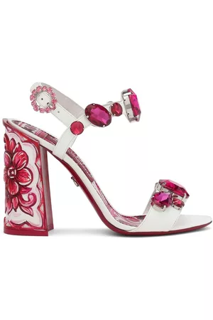 Dolce & Gabbana Women Sandals - Majolica-print embellished sandals - White