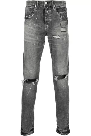 Purple Brand Men Skinny Jeans - Mid-rise distressed skinny jeans - Grey