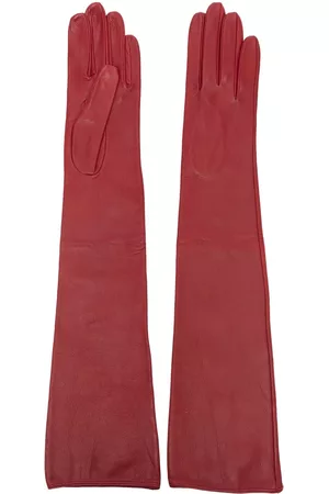 Manokhi Women Gloves - Elbow-length leather gloves - Red
