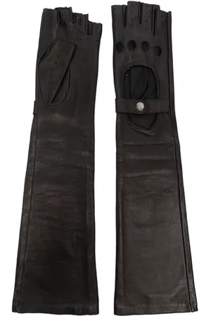 Manokhi Women Gloves - Fingerless-design leather gloves - Black
