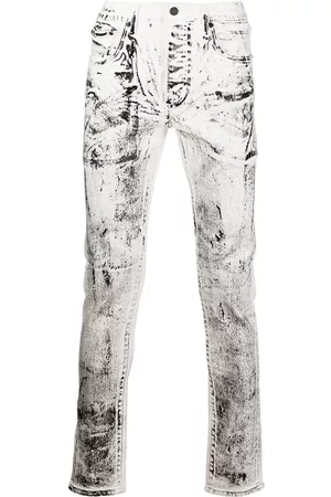 Purple Brand Men Slim Jeans - X-ray-print slim-fit jeans - White