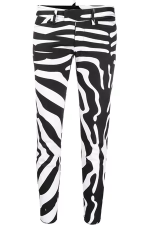 Dsquared2 Women Pants - Zebra-print cropped trousers - Black