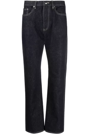 Moncler Women Straight Leg Pants - Logo-embroidered straight-leg trousers - Blue