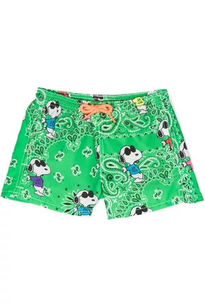 MC2 SAINT BARTH Boys Swim Shorts - Snoopy-print swim trunks - Green