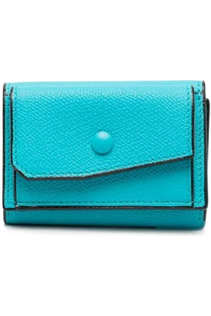VALEXTRA Wallets - Tri-fold leather wallet - Blue