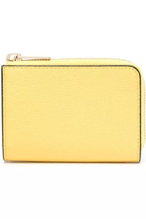 VALEXTRA Wallets - Zip-up leather key holder - Yellow