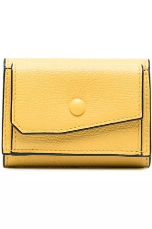VALEXTRA Wallets - Crocodile-embossed leather wallet - Yellow