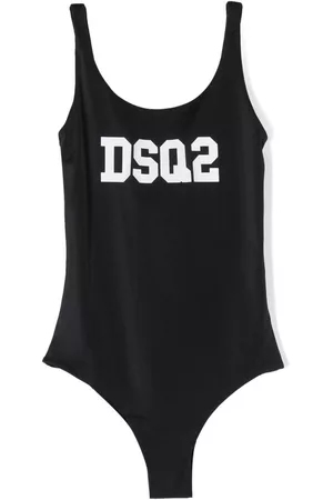 Dsquared2 Girls Swimsuits - Logo-print scoop-neck swimsuit - Black